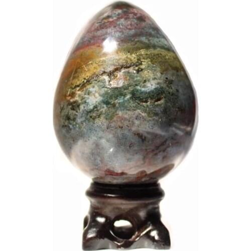 MOKAGY 60mm-70mm Natural Ocean Jasper Dinosaur Egg Shape Crystal Ornaments 1pc
