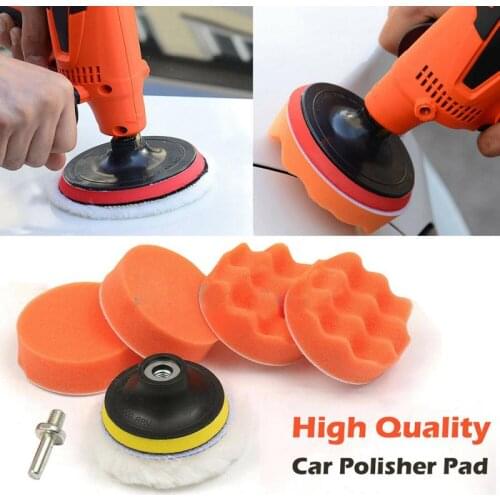 New 3/4/5/6/7inch Car Polishing Sponge Pads 7Pcs Kit Waxing Foam Pad Buffer Set Polisher Machine Wax Pad For Removes Scratches