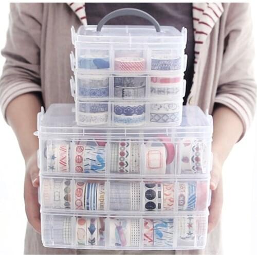 16/30 Slots 3 tiers Plastic makeup organizer jewelry storage box toys organier Removable storage case