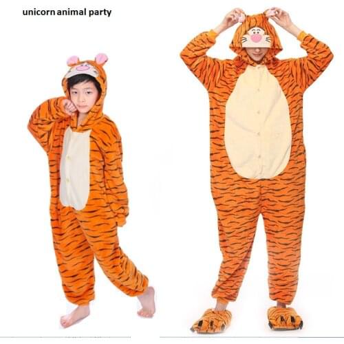 Kigurumi Women Men Pyjamas Tiger Onesies Adults Tigger Pajamas Animal Costumes Adult Cute Cartoon Animal Sleepwear Cosplay