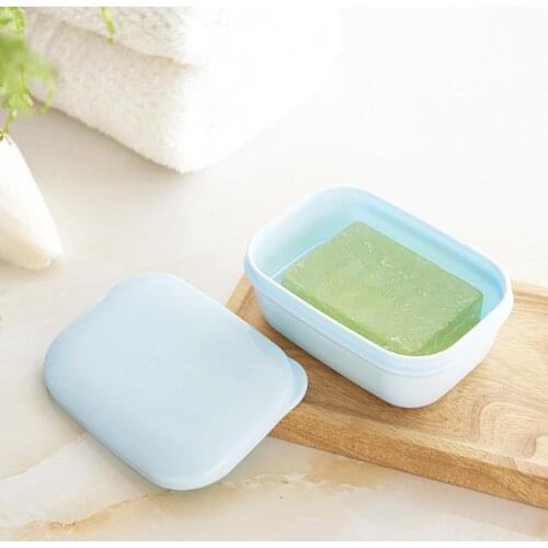 White PE Portable Home Travel Plastic Bathroom Shower Soap Holder Storage Draining Box Compact Bathroom Bath Cleaning Supplies