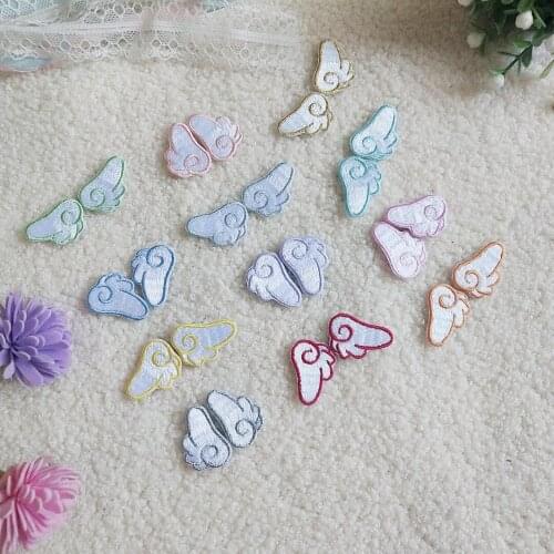 Self-adhesive 1 Pair Mini Wing Embroidery Patches for Clothes Sticker Iron on Clothing Cartoon Appliques Decoration Stripes Diy