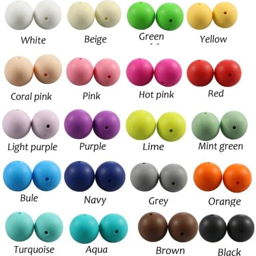 Silicone round Beads 15mm Silicone Bead 10mm BPA Free Food Grade Chewable Baby Teether Teething Pacifier Clip Toy baby chew set