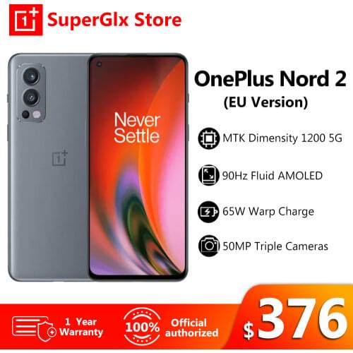 2021 Global Version OnePlus Nord 2 5G Smartphone MediaTek Dimensity 1200-AI 50MP AI Camera Warp Charge 65 Nord2 Mobile Phone
