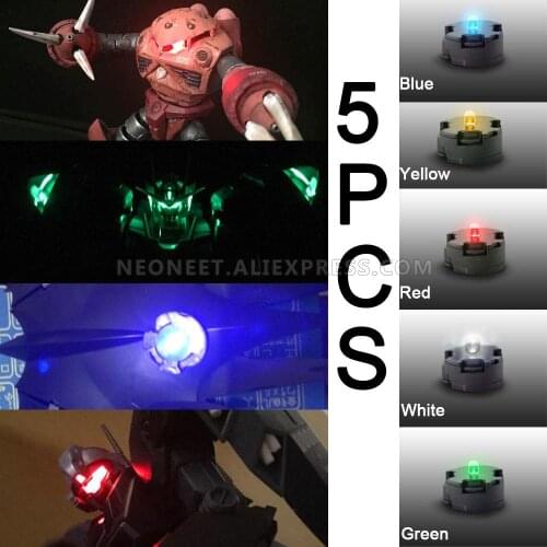Gundam Model LED Lights Unit High Quality Version Yellow / Green / Red / Blue/ White Assembled 1/100 MG Gundam Model Robot 5PCS
