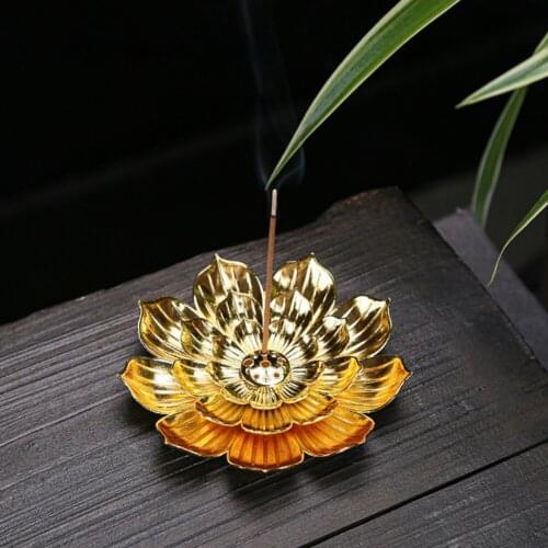 Lotus Shaped Incense Plate Sandalwood Burner Stick Censer Household Yoga Studios Buddhism Nasturtium Incense Line Holder Decorat