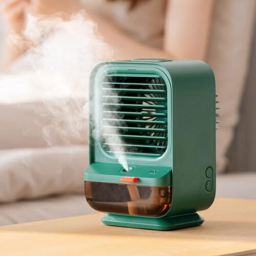 USB mini water-cooled air-conditioning fan home desktop small air cooler, shaking head, humidifying spray electric fan
