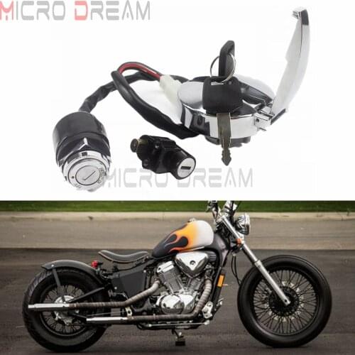 Motorcycle Ignition Switch Lock Fuel Gas Tank Cap Cover Set for Honda VLX 400 CB 125S 125TT 450SC 650 650C 750C 900C 1000C 2 Key