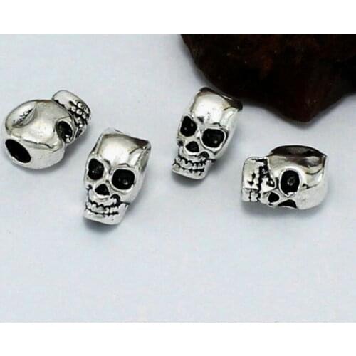 10pcs/lot Tibetan Silver spacer Skull Loose Bead Spacer Beads Connectors for DIY Jewelry Making bracelet dfg4