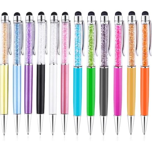 100 Pcs 5.0 inch 2-in-1 Crystal Stylus and Ballpoint Pen for iPhone, iPad, Kindle Fire All Capacitive Touch Screen Devices
