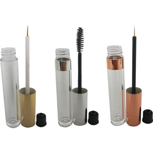 200ps/lot 6ml Clear Empty Mascara Container Bottle Tube With Brush Lipgloss Eyeliner Makeup Container refillable Bottle