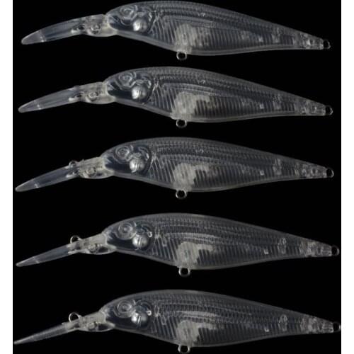 50pcs 11cm 7.63g Blank Nude Minnow Fishing Baits Crankbait Bait Unpainted Lure Bodies Fishing Bait DIY Fishing Gear