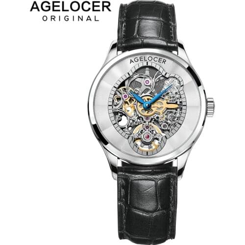 AGELOCER New Fashion Women Mechanical Watch Skeleton Design Top Brand Luxury Waterproof Female Automatic Clock Montre Femme 2021