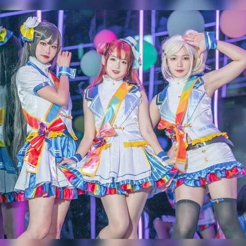 Anime! Lovelive Rainbow Rose Yuki Setsuna Asaka Karin All Members SJ Uniform Cosplay Costume Halloween Stage Suit NEW Free Ship