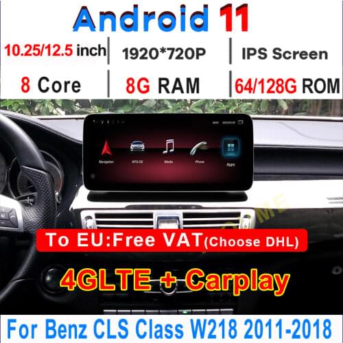 10.25" 8Core 8+64G Android 10 Car Multimedia Player GPS Navigation for Mercedes Benz CLS Class W218 2011-2017 Radio Stereo BT