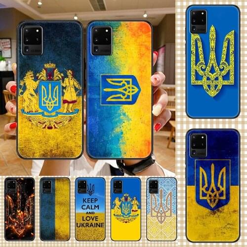 Ukraine Flag Phone case For Samsung Galaxy Note 4 8 9 10 20 S8 S9 S10 S10E S20 Plus UITRA Ultra black art hoesjes silicone coque