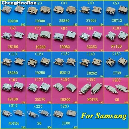 ChengHaoRan For Samsung Galaxy I9200 I9000 S5830 S7562 C6712 I8160 I9082 E2252 N7100 Micro USB Jack DC Charging Socket Connector