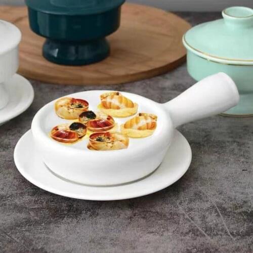 Hotel Ceramic Microwave Dessert Plate French Whelk Plate Baked Snails Baked Whelk Plate 6-hole Baked Octopus Balls gift CL70606