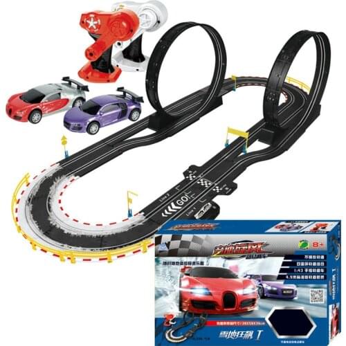 Electric Racing Track Car Autorama Double Circuit Voiture Remote Control Interactive Road Track Railway Toy Race Tracks For Boy