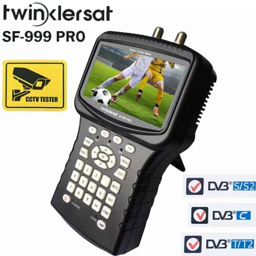 DVB-T2 DVB-S2 DVB-C Combo Satfinder support Spectrum Analyzer HD CCTV Camera WiFi Youtube CCCam CS Twinkler SF-999 Pro