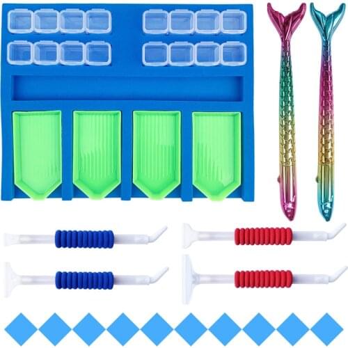 1Set Multi-Boat Diamond Painting Tray Holder Beading Storage Tray Point Drill Pen Drill Clay Organizer Storage Box