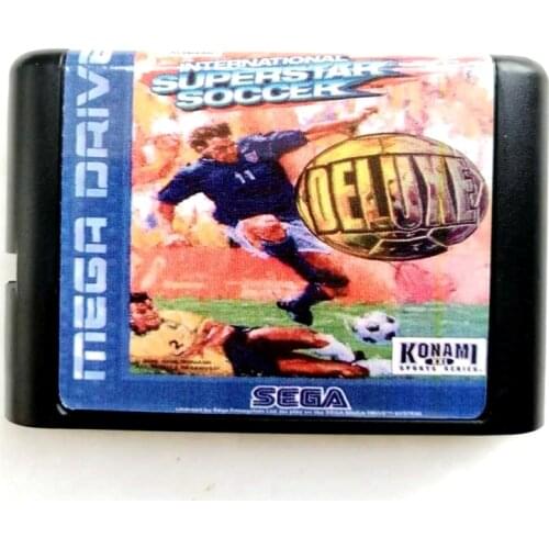 International Superstar Soccer Deluxe 16 bit MD Memory Card for Sega Mega Drive 2 for SEGA Genesis Megadrive