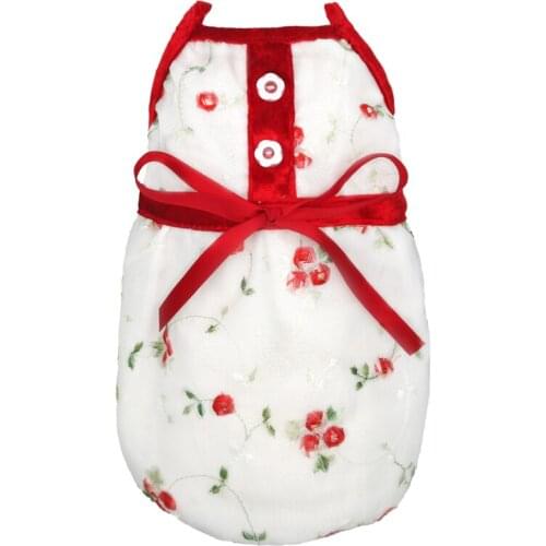 Cute Flowers Dog Dress Summer Cat Clothing Small Dog Costume Puppy Dresses Skirt Yorkshire Pomeranian Poodle Bichon Pet Apparel