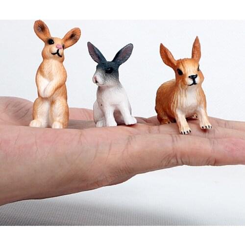 Simulation Rabbit animal models toys figurine Collection Playset, Cake Topper,Garden Plant,Automobile decoration toy Gift