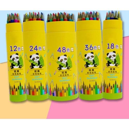 12/24/36/48 Color wooden crayons color pencil set oily lead drawing pens and coloring pens for school kids drawing and writing
