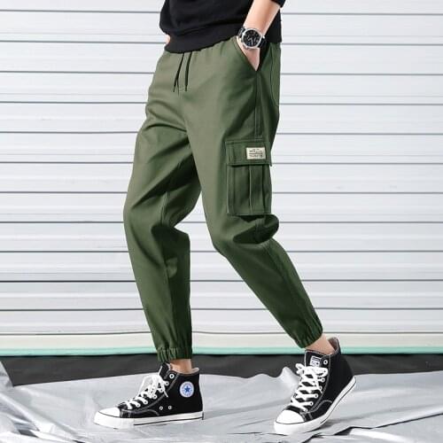 New Spring And Autumn Winter Korean Fashion Mens Boys Students Teenagers Plush Sports Pants Thickened Casual Pants Overalls