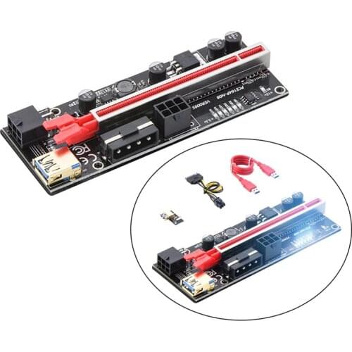 PCIE Riser Expansion Card PCI-E 1X to 16X 6Pin USB3.0 60cm Graphics Extension Cable Adapter Card for BTC Mining