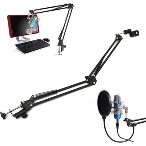 Aluminum Alloy Microphone Stand Filter Holder Arm Studio Professional Stand For Microphone Clip Mounting Foldable Mic Stand Kit