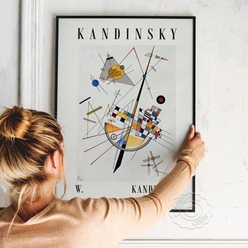 Bauhaus Exhibition Poster, Abstract Mild Tension Vasily Kandinsky Art Prints, Vintage Art High Quality Wall Picture Home Decor