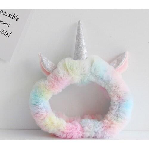 Rainbow Color Horned Headband Female Sweet Japanese Style Gradual Color Lovely Girls Cartoon Image High Quality Soft Hair Band