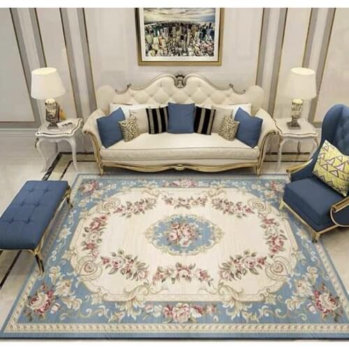 Northern Europe lace Large Carpets Feather Decoration Non-slip Tatami Mats Retro luxury Bedroom Home Lving Room Rug Floor Rugs