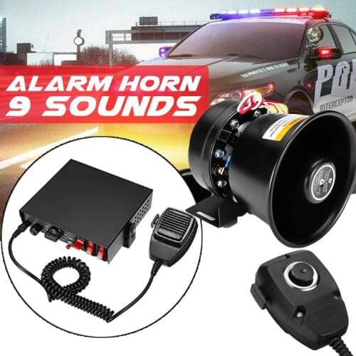 Sirens Bundle 12V 400W 9 Tones Car Warning Alarm Emergency Warning Sirens with PA Speaker MIC System for Police Cars Fire Trucks