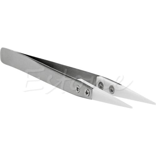 Heat Resistant Stainless Steel Ceramic Tweezers Pointed Tip