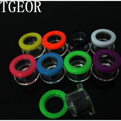 New arrival 1 pair mixed 8 gauges mixed colors ear tunnels acrylic double color Transparent screw on Flesh Tunnel free shipping