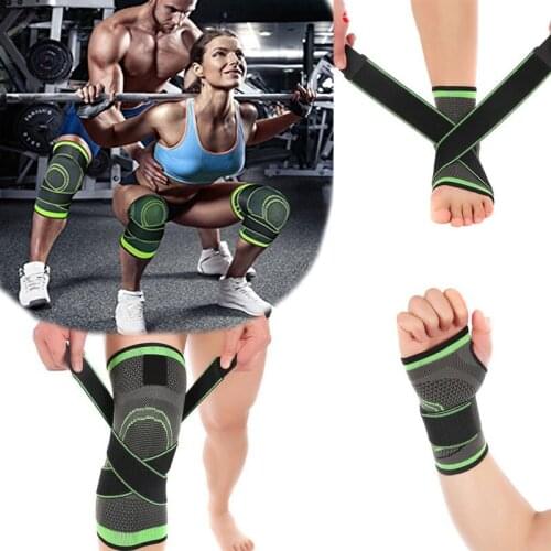 Unisex Support 3D Weaving Breathable Sport Knee Brace Pad / Ankle Support Brace Belt Elastic Nylon Compression Pad Protector