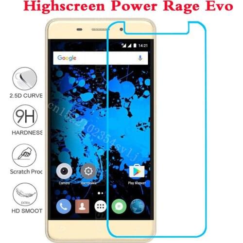 Tempered Glass For Highscreen Power Rage Evo Screen Protector 2.5D 9H Explosion-proof Protective Film 4