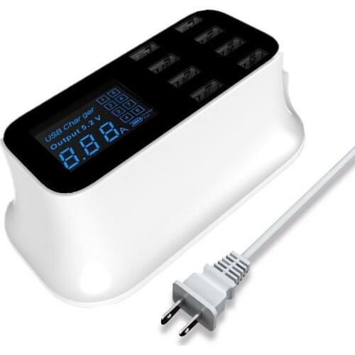 8 Ports USB Charger LED Display Phone Quick Charge Fast Charging Adapter For iPhone Tablet iPad Samsung EU UK 3.0 USB Charging