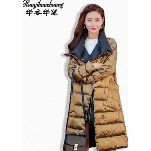 2020 womens winter clothing puffer zipper down coat big size 4XL 5XL warm large size long down jacket Wear it on both sides