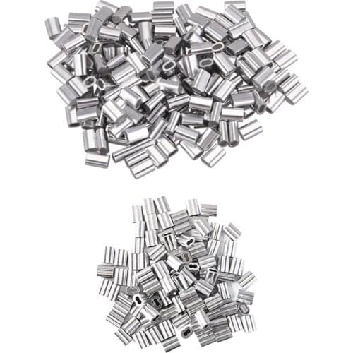 200 Pcs M1.5 Wire Rope Aluminum Ferrule Cable Ties Crimp & 120 Pcs Aluminum Crimping Loop Sleeve