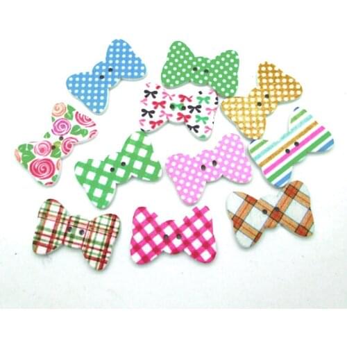 50pcs Mixed Wooden Tie Sewing Buttons For Clothing Needlework Scrapbooking Botones Decorative Crafts Diy Accessories