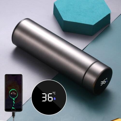 500ml Termo Water Bottle Stainless Steel Smart Temperature Led Display Vacuum Travel Mug Garrafa Termica Термос Termos Para Agua