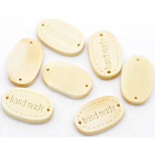 Free Shipping 100pcs "hand made" Oval Wood Jewelry Connectors 19x12mm Jewelry Findings