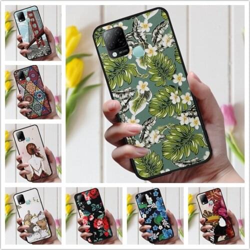 3D Emboss Flower Case For Infinix Hot 10T 10S NFC Cover Cute Relief Case For Infinix Hot10S NFC Phone Case Hot 10 Lite Coques