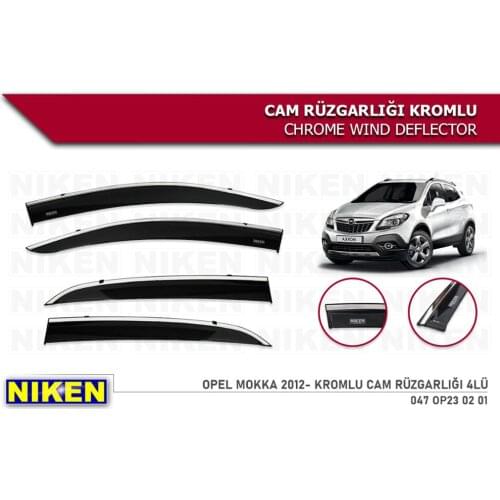 Opel Mokka Wind Deflector Chrome Rain Window Visor 2012 2013 2014 2015 2016 2017 2018 2019 2020 and 4 Pieces Auto Accessory