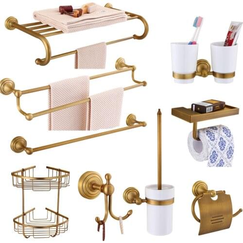 European antique bathroom soap net folding towel rack bathroom tissue box ceramic cup toilet brush rack bathroom products