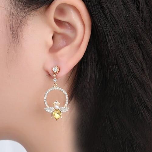 Exquisite rhinestone insect earrings bee earrings ladies clothing accessories